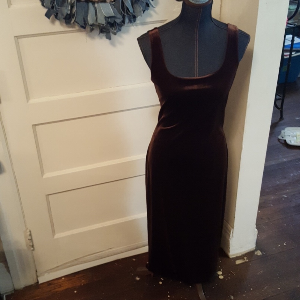 Brown velour dress